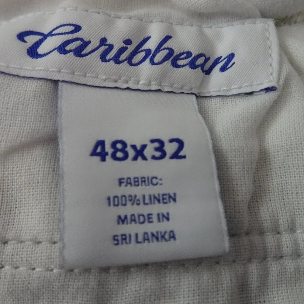 Roundtree Yorke Caribbean Linen Pants Big Men's Size 48x32 Beige Resort Beach